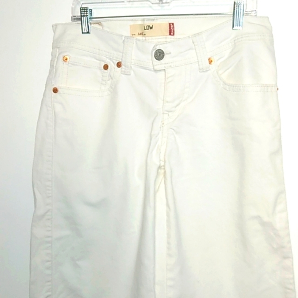 Levi's - White 542 Low Capri Length Jeans - Size 8 - Picture 2 of 6